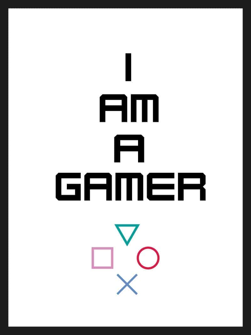 Gamer Plakat – Jeg Er En Gamer i Hvid Design
