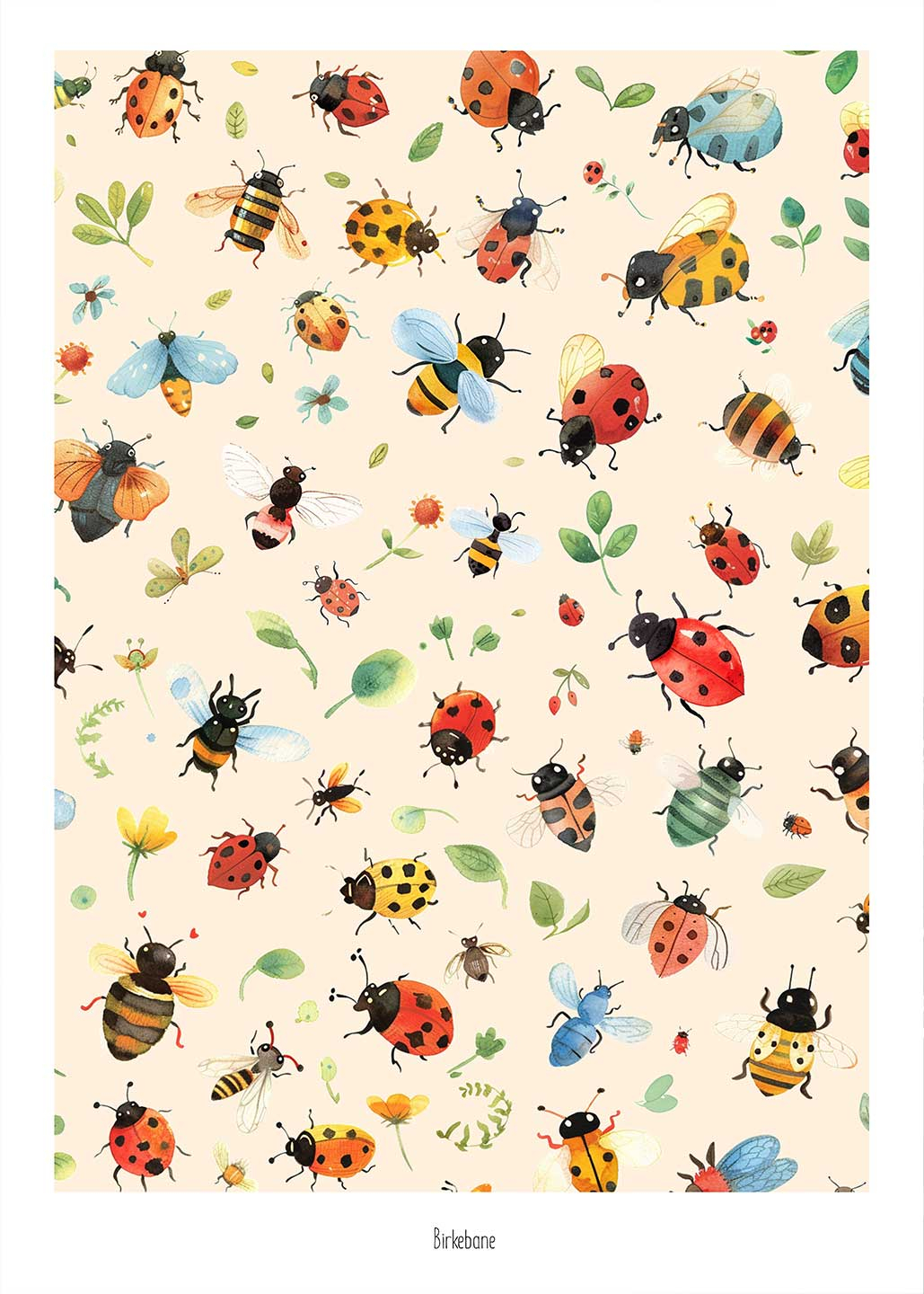 Insekter Illustration fra Birkebane - Kunst til Børn