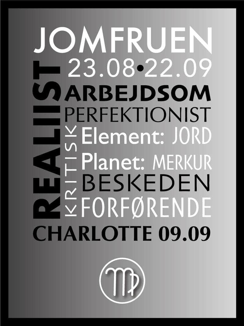 Jomfruen Stjernetegn Plakat – Elegant Indretning til Hjemmet