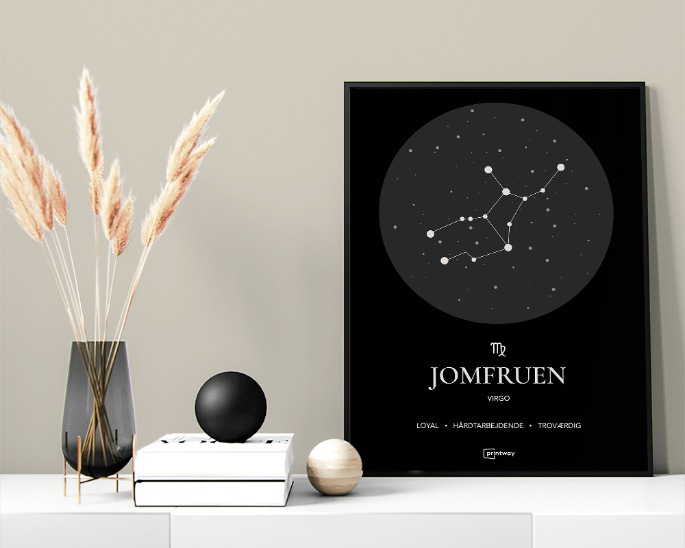 Jomfruen Stjernetegn Plakat - Minimalistisk Design