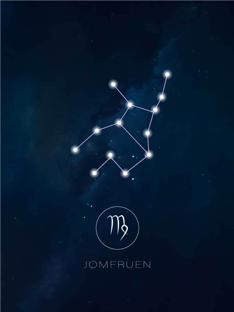 Jomfruen Stjernetegn Plakat - Unik Design til Dit Hjem