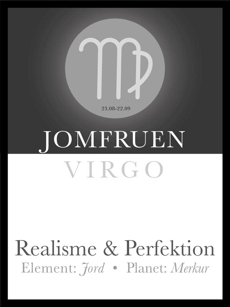 Jomfruen Stjernetegn Plakat - Elegant Indretning til Hjemmet