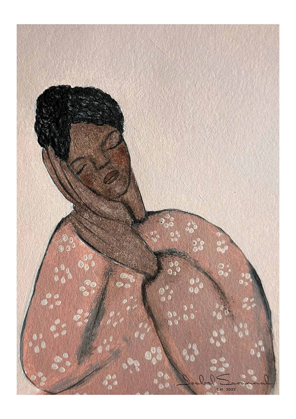 Smukt kunsttryk "Just A Little Nap" af Isabel Savannah