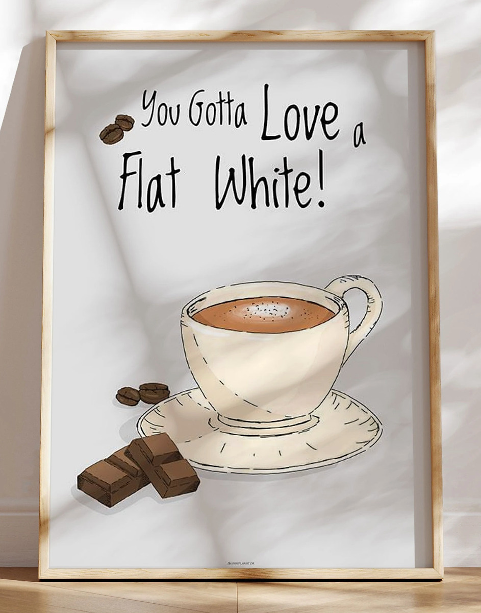 Kaffeplakat Flat White