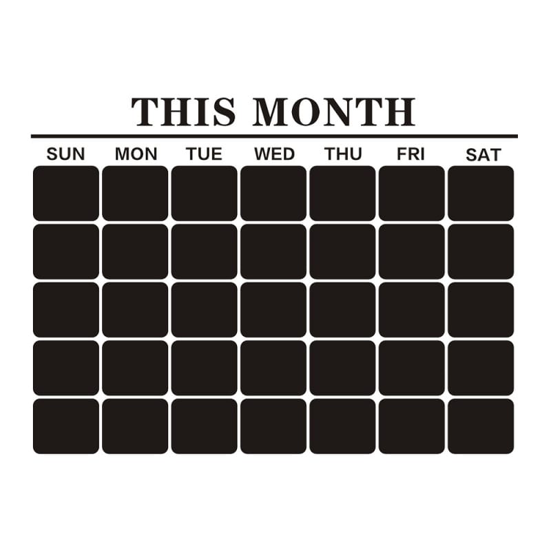 Praktisk Ugekalender Wallsticker til Kridt - 57x80cm