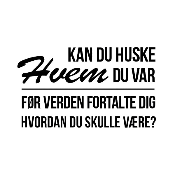 Inspirerende vægklistermærke: Husk hvem du var 44x75 cm