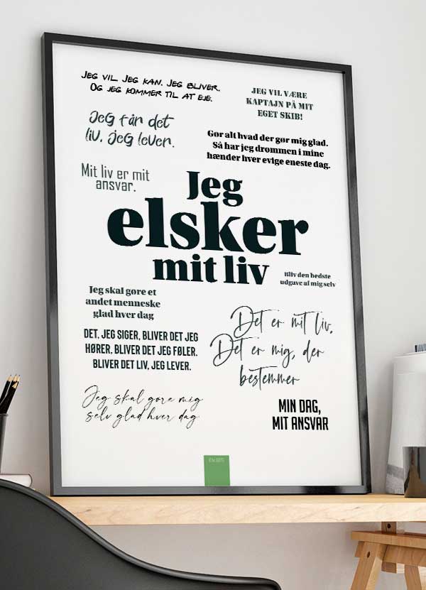 Kim Boye Citatplakat - Hvid A4 til Inspiration i Boligen