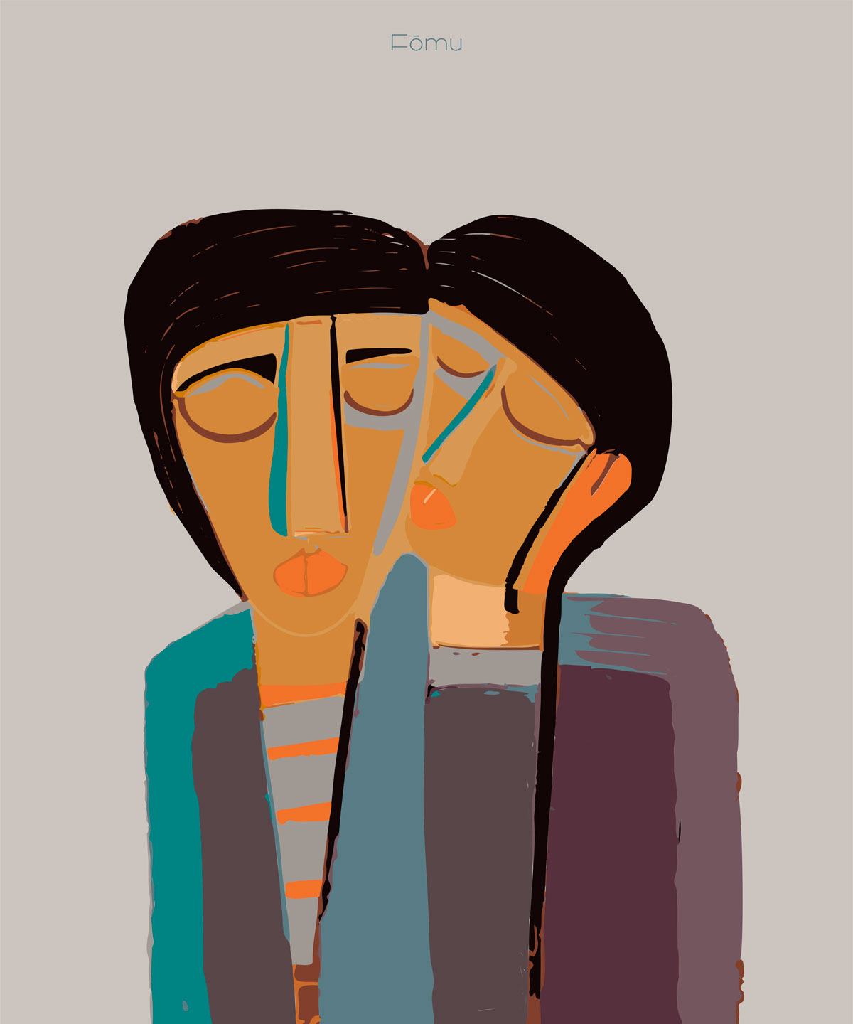 Kiss 03 – Fōmu Illustrations Kunsttryk på Udsalg