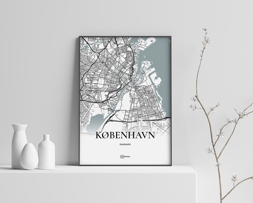 København Bykort Plakat – Minimalistisk A4 Design