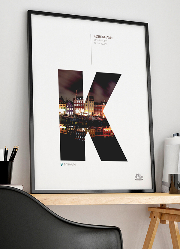 København Plakat - Nyhavn om Aftenen - Flot Atmosfære