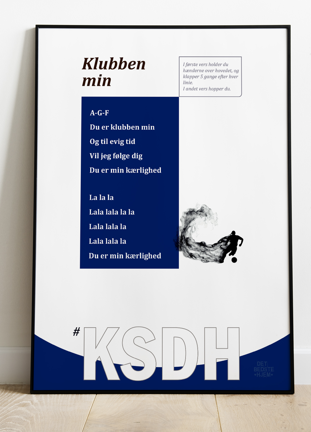 Hviiie Fansang Plakat - Klubben Min - A4 Fodboldplakat