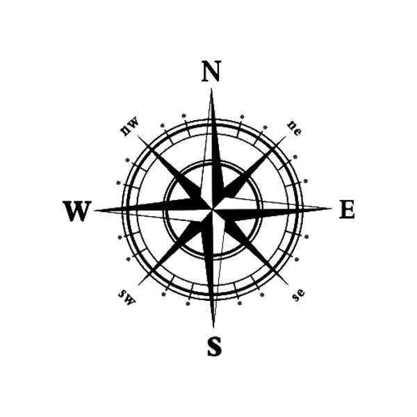 Elegant Kompas Wallsticker til Maritim Indretning