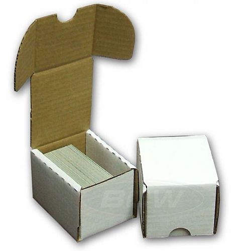 Kortkasse Opbevaringsboks  Hvid Pap  Holder 125 Kort  Bcw- - -100