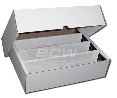 Kortkasse Stor Opbevaringsboks  Hvid Pap  Holder 4000 Kort  Langt   195 165     Kb4000    Bcw- - -3200