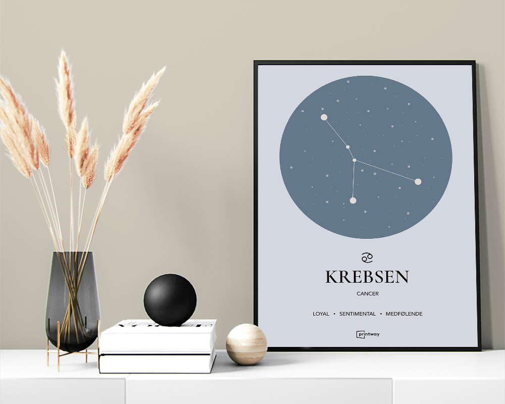 Stenbukken Stjernetegn Plakat – Havblå Indretning
