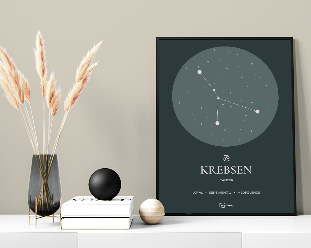 Stenbukken Stjernetegn Plakat i Skovgrøn – Unik Design