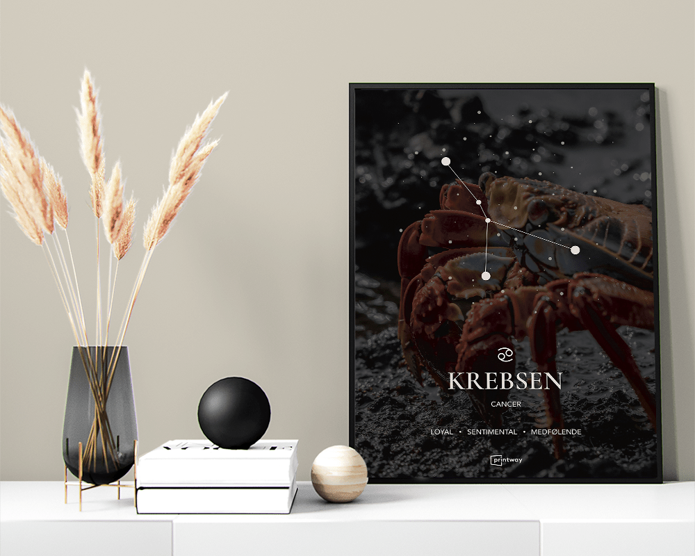 Krebsen Stjernetegn Plakat – Minimalistisk Design A1