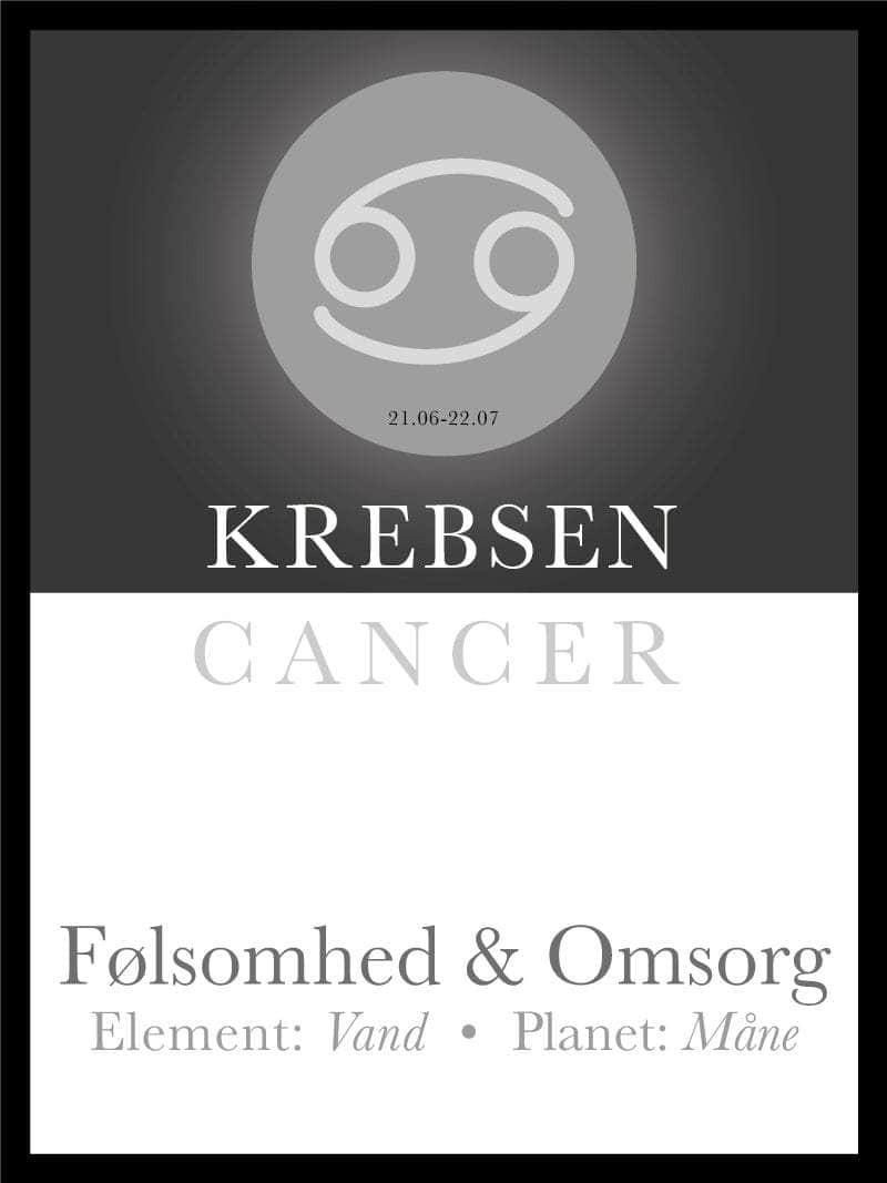 Krebsen Stjernetegn Plakat – Elegant Indretning til Hjemmet