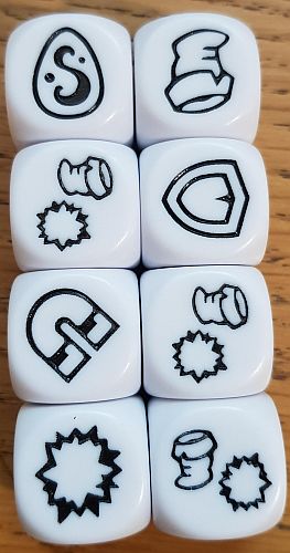 Krosmaster: Arena - Hvide Terninger til Strategisk Spil