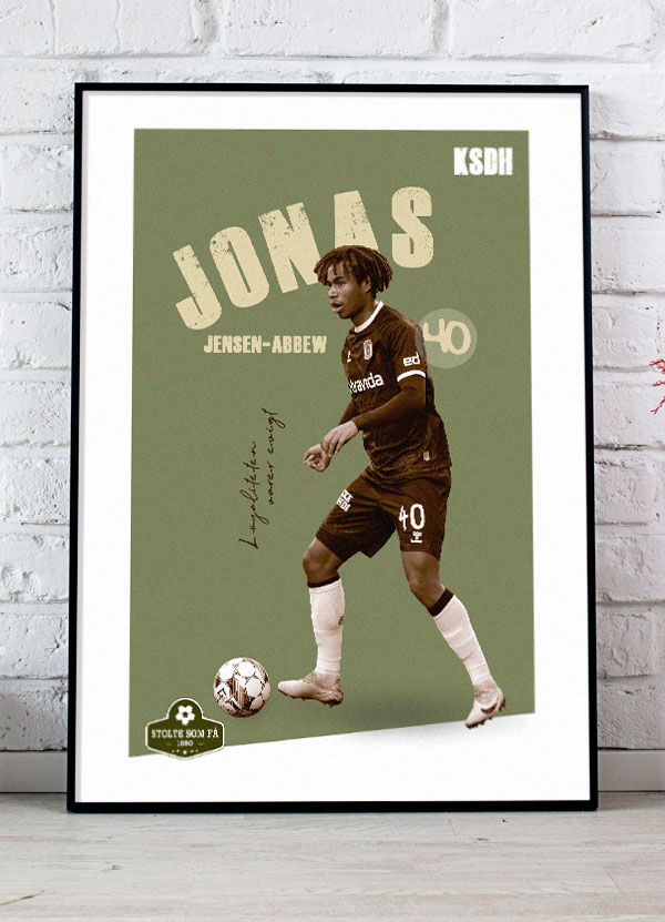 AGF Plakat Jonas Jensen-Abbew - Fodboldplakat A4