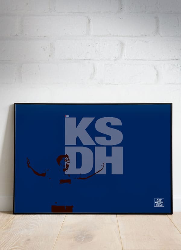 KSDH Plakat - Byens Hold Jubel-blå A4 Fodboldplakat