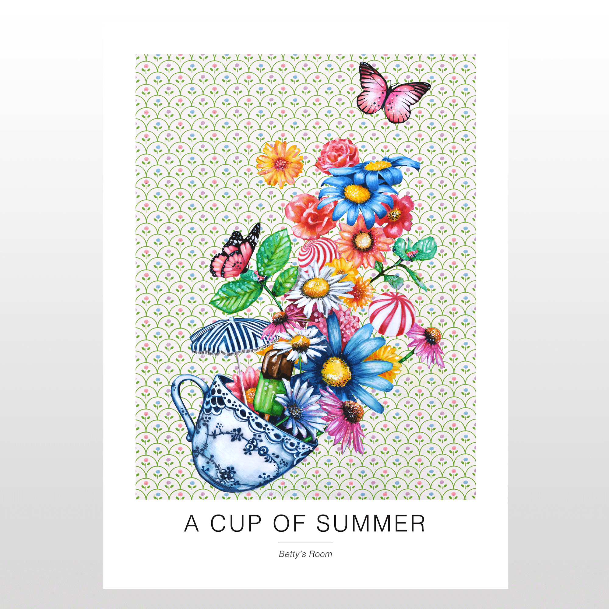 Kunstplakat "A Cup of Summer" 50 x 70 cm – Udsalg!