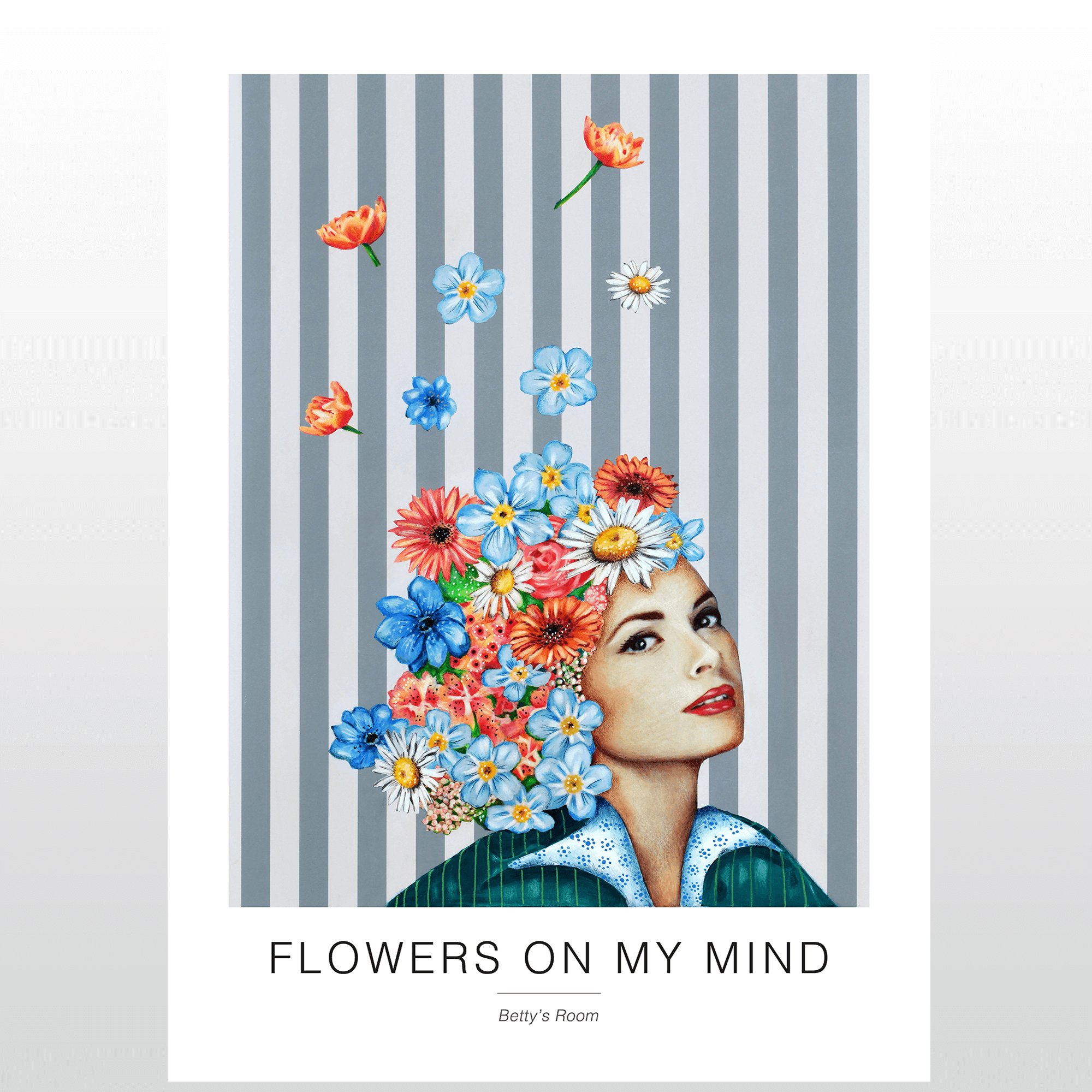 Kunstplakat "Blomster i Mit Sind" – Drømmefuld Vægkunst