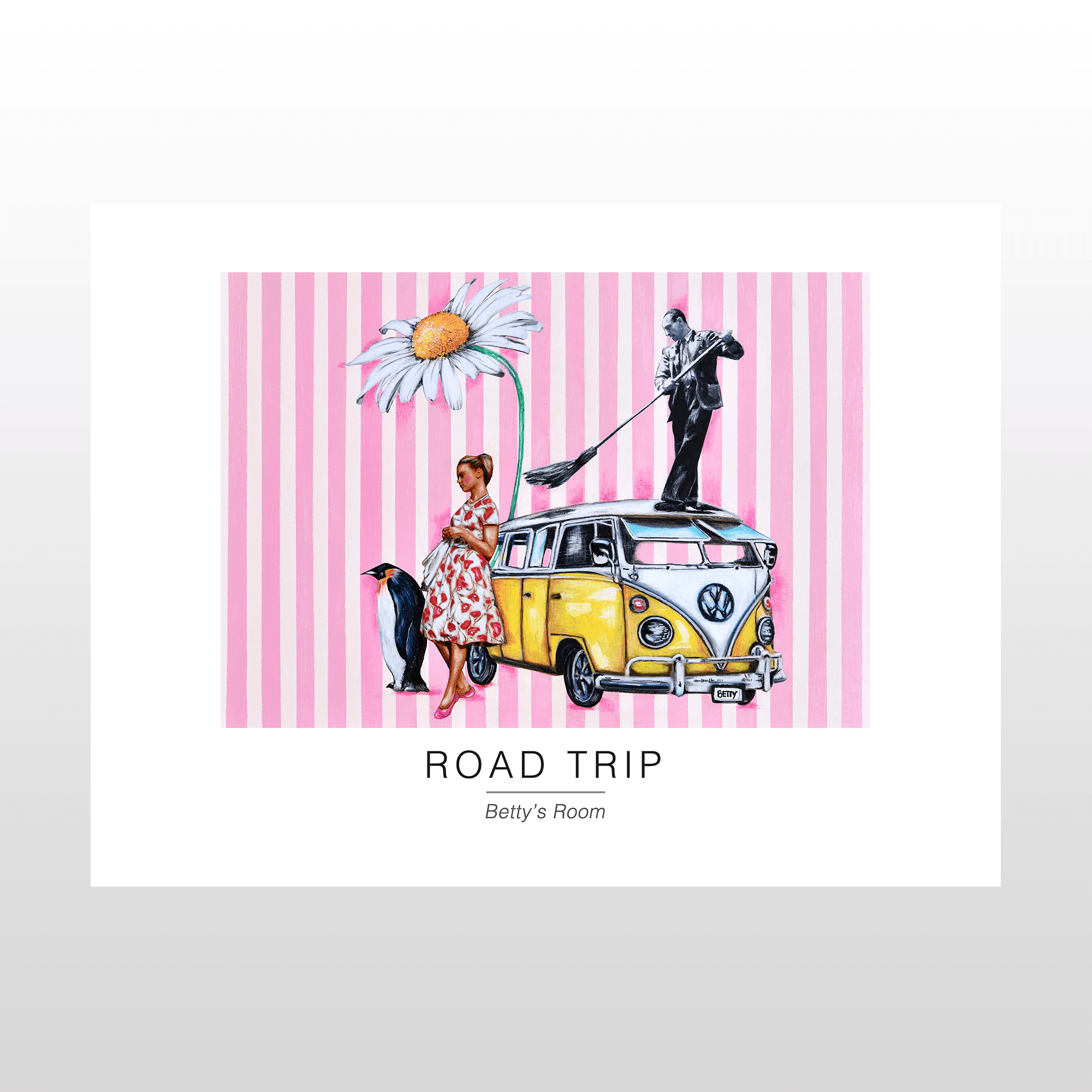 Inspirerende kunstplakat "Road Trip" til vægdekoration