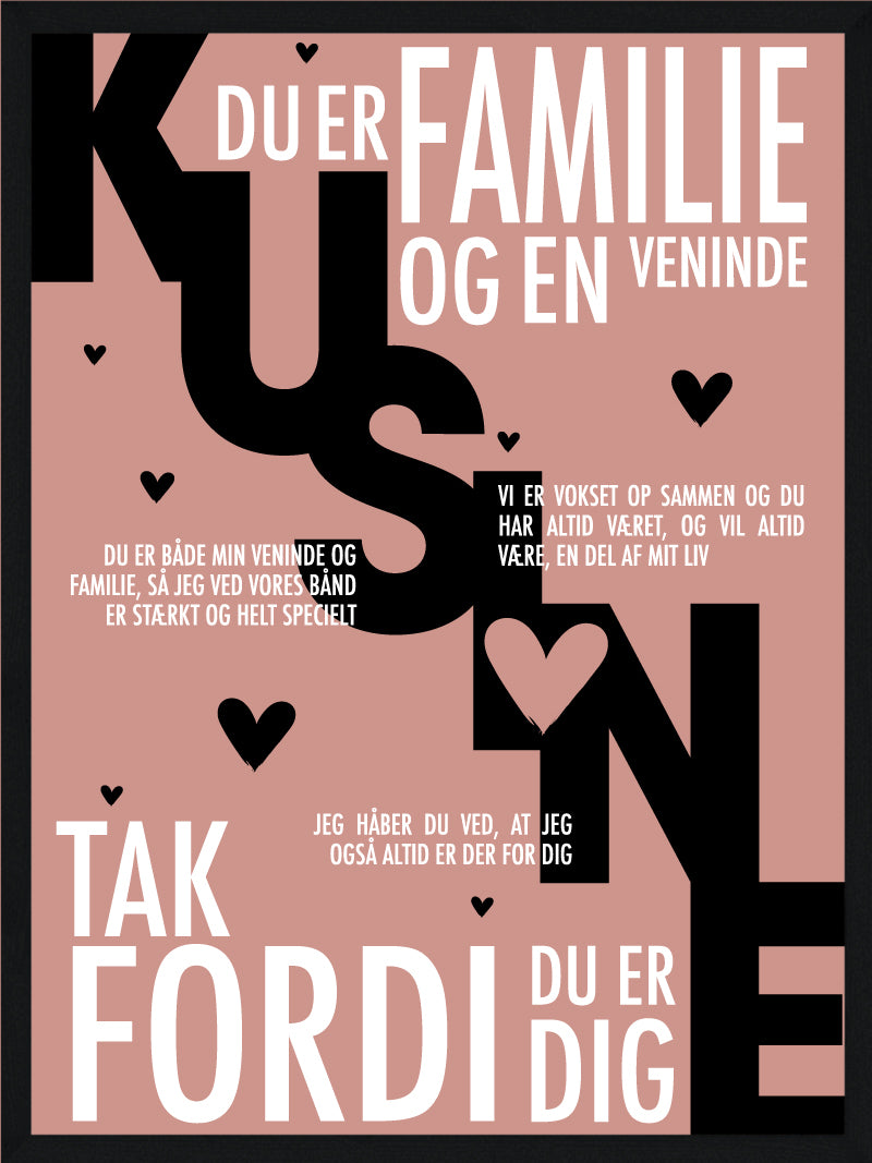 Kusine Plakat Personlig Plakat