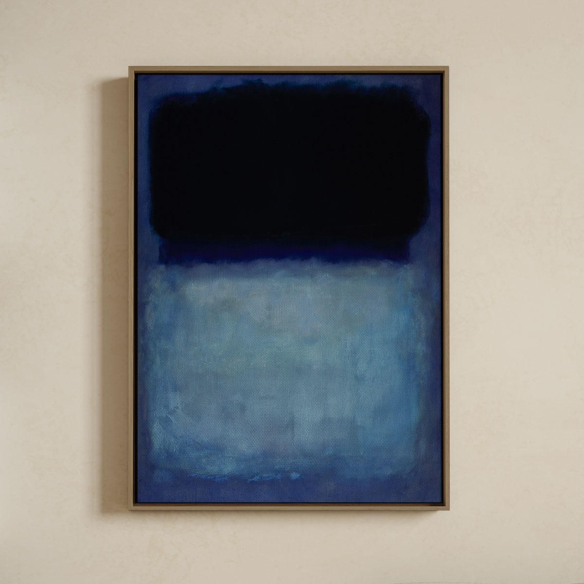 Lærredsprint Med Svæveramme  Mark Rothko  Black  White  Blue   Blue