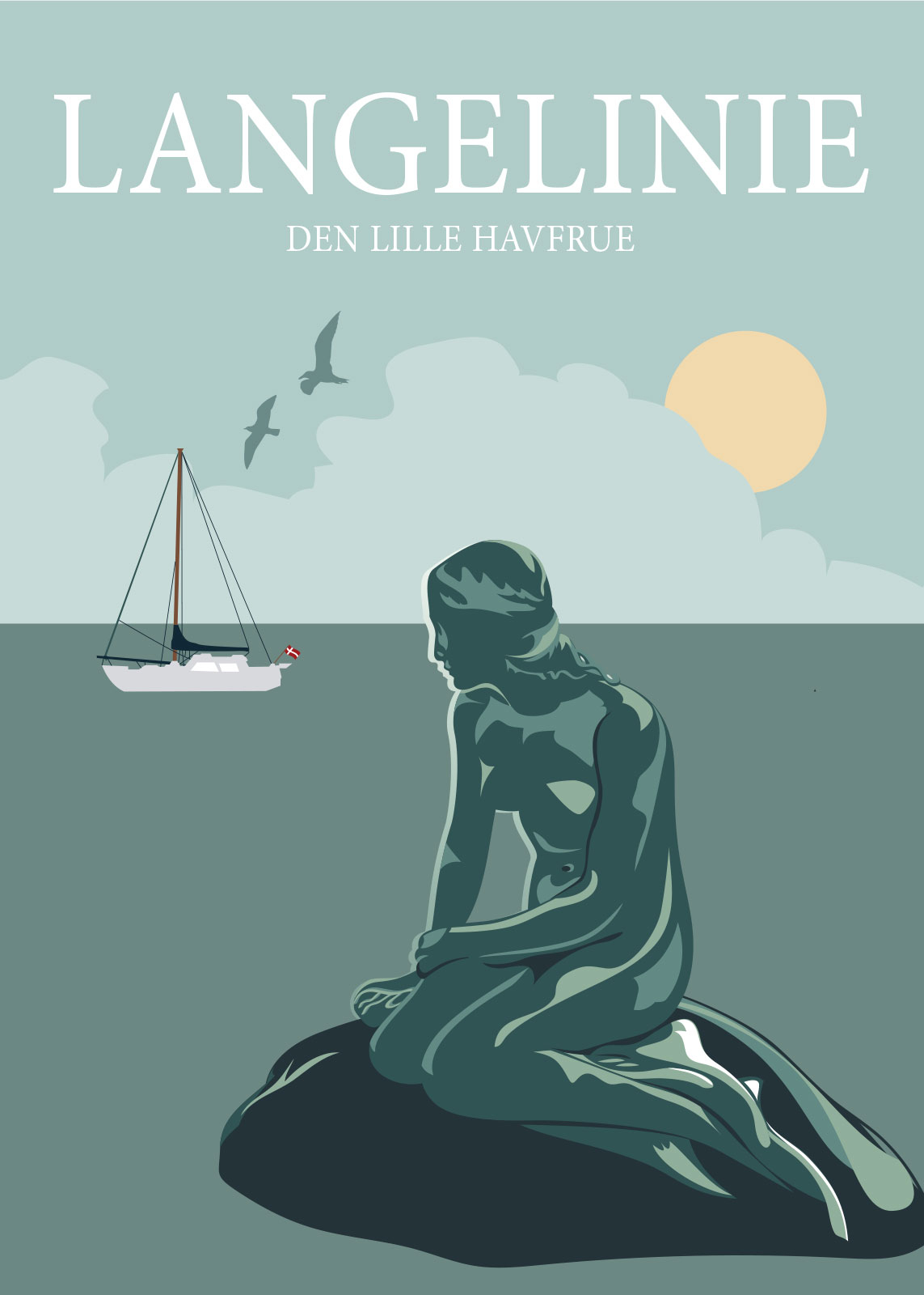 Langelinie Illustration af Rikke Axelsen – Unik Kunsttilbud!