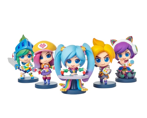 League Legends Collectible Figure Set 04: Arcade Team Minis Ezreal Riven Sona Miss Fortune Ahri Special Edition