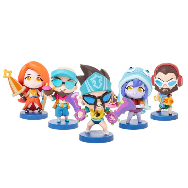League Legends Collectible Figure Set 09: Pool Party Team Minis Leona Graves Lee Sin Lulu Draven Special Edition
