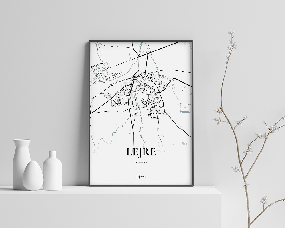 Lejre Bykort Plakat - Minimalistisk Design til Dit Hjem