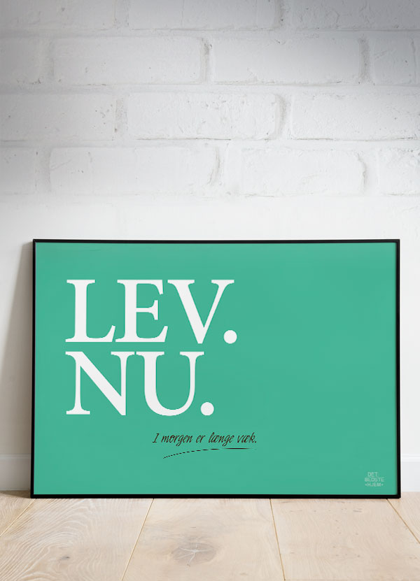 Lev Nu Plakat - Grøn Vandret A4 - Grib Dagen!