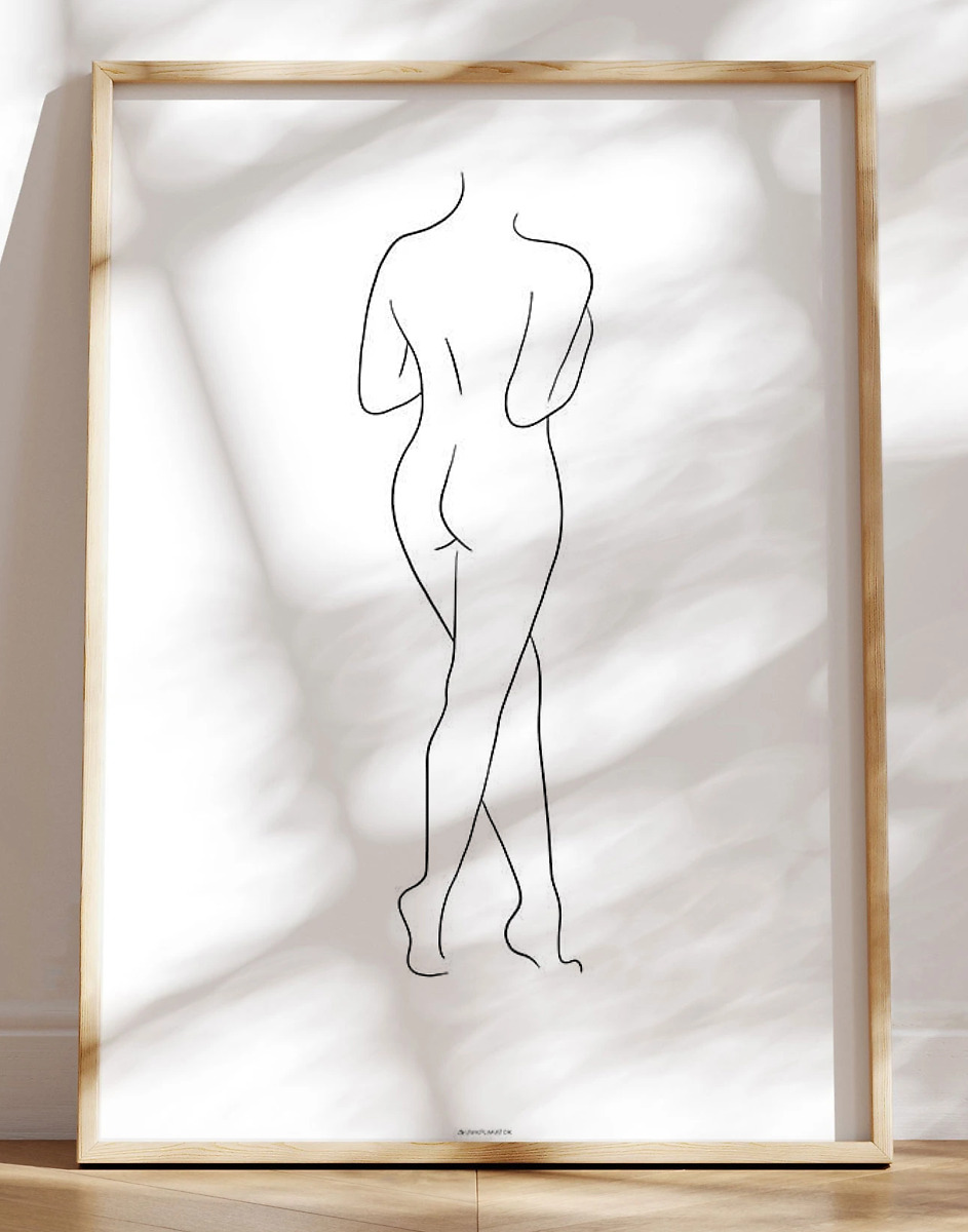 Line Art Woman Standing Plakat
