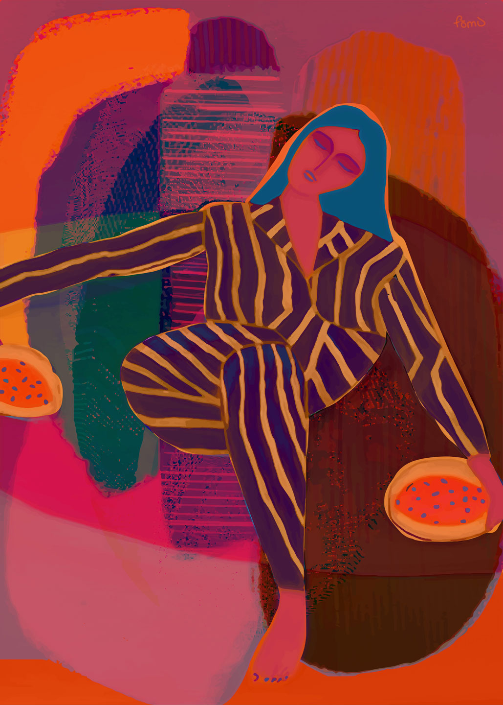 Abstrakt Plakat - Kvinde i Sort-Hvid Kunst til Dit Hjem