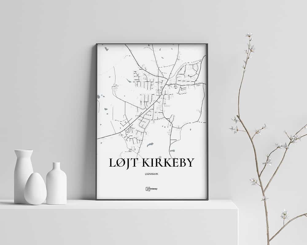 Løjt Kirkeby Plakat – Minimalistisk Design A4 til Hjemmet