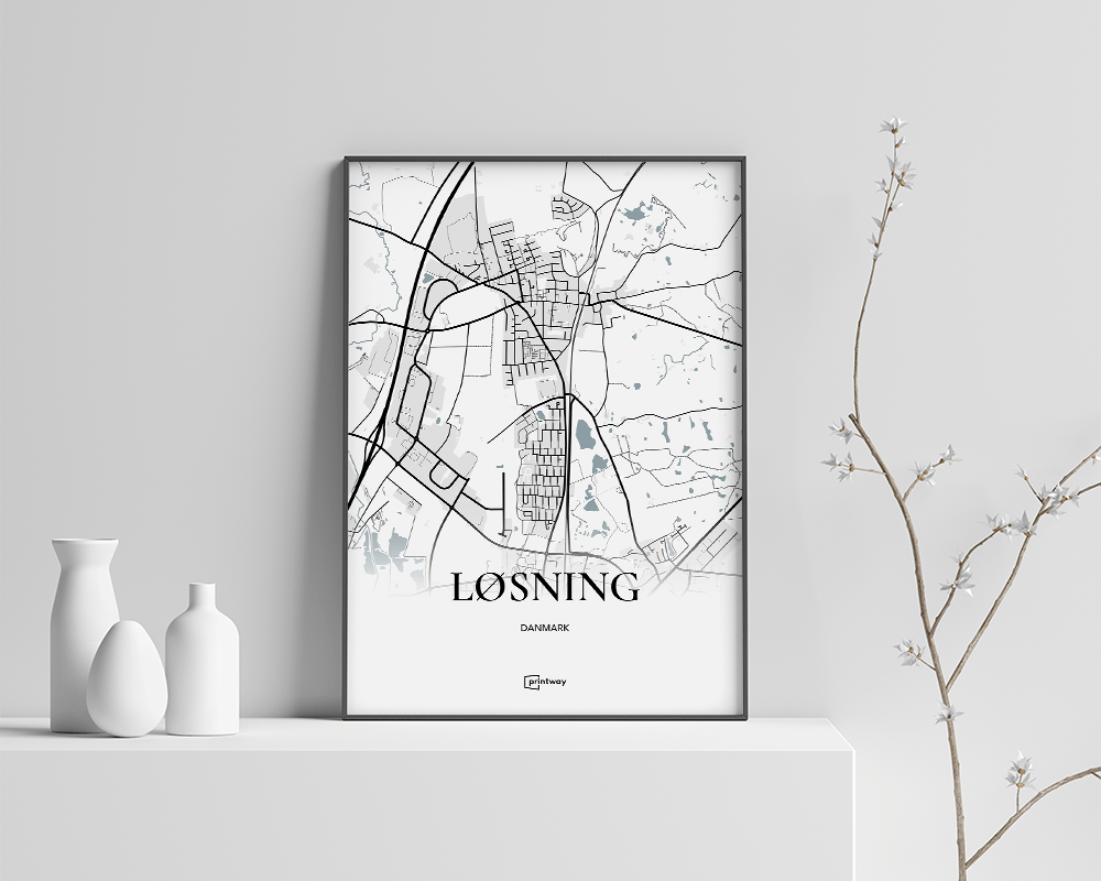 Løsning Bykort Plakat – Minimalistisk Design til Dit Hjem