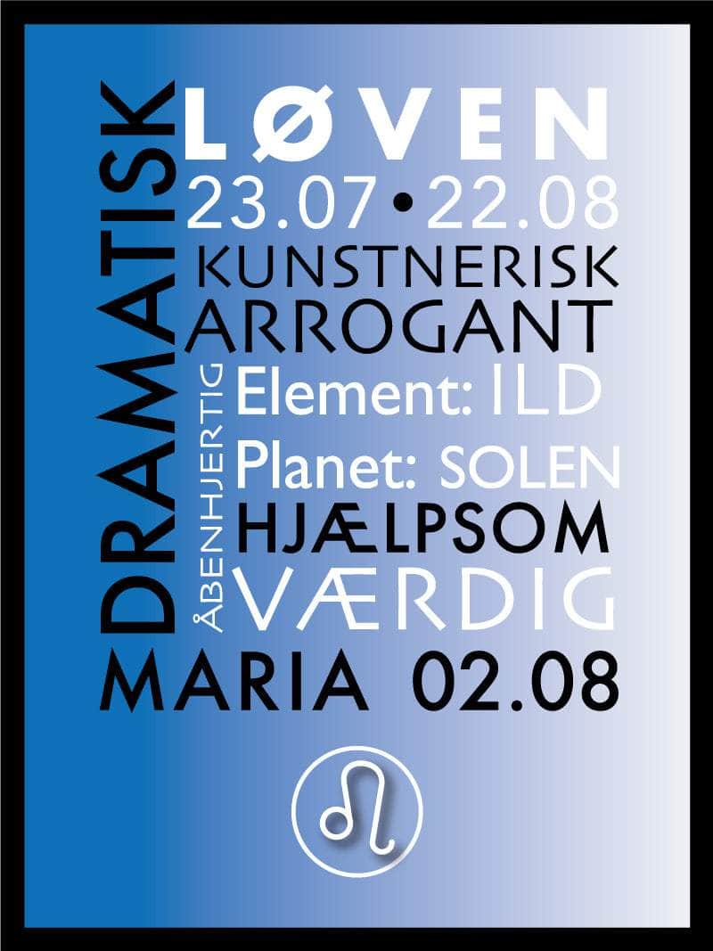 Løven Stjernetegn Plakat – Elegant Indretning til Løver