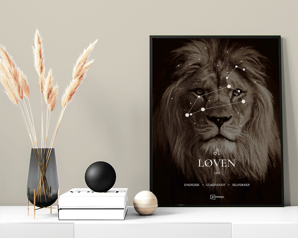 Løven Stjernetegn Plakat - Unik Indretning til Dit Hjem