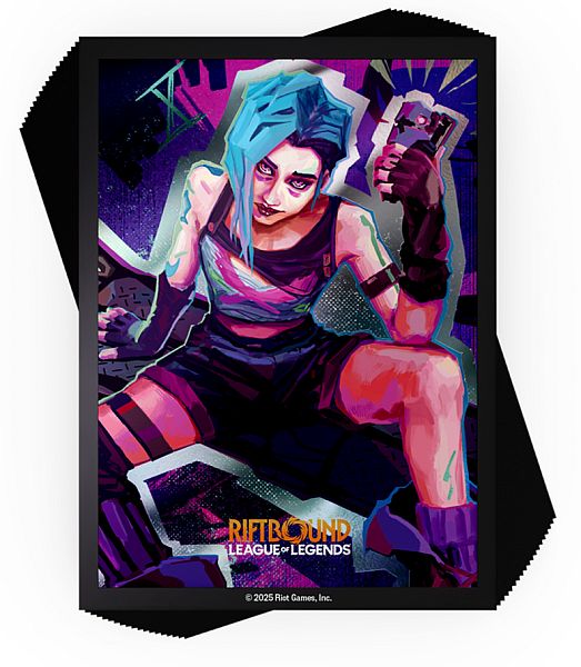 100 Lommer Riftbound: League Legends Tcg: Set 01: Origins Jinx Deck Protector Art Sleeves