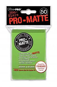 50 Lommer Ultra Pro Pro-matte: Limegrøn Non-glare Sleeves