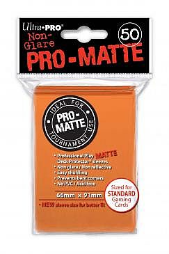 50 Lommer Ultra Pro Pro-matte: Orange - Professionelle Kortlommer