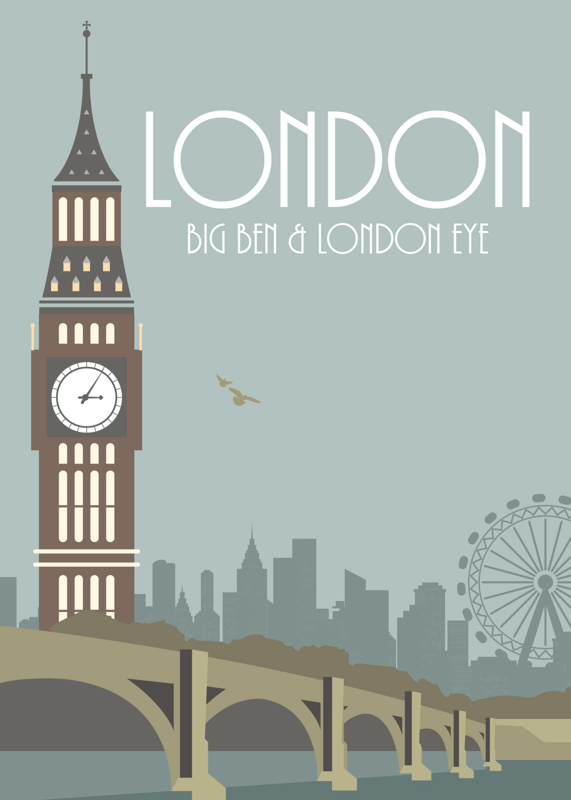 Unik London Illustration af Rikke Axelsen - Grafisk Kunst