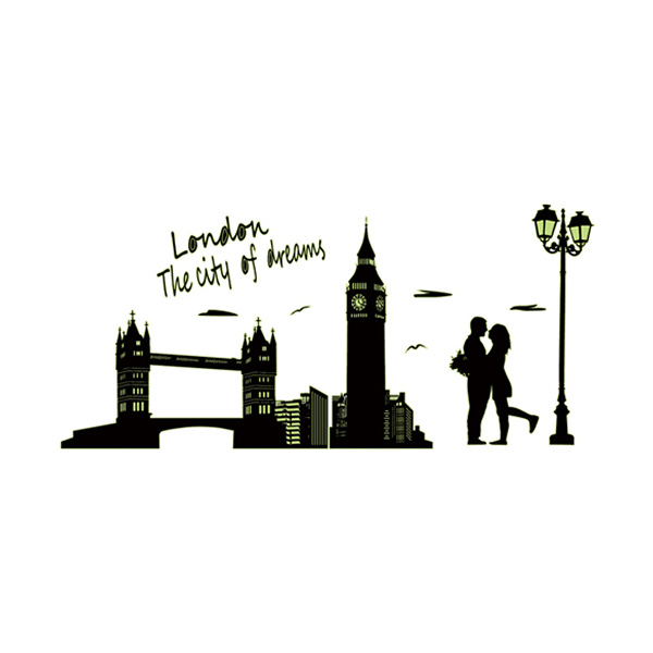 Selvlysende London Vægdekoration – Drømmenes By 160x70cm
