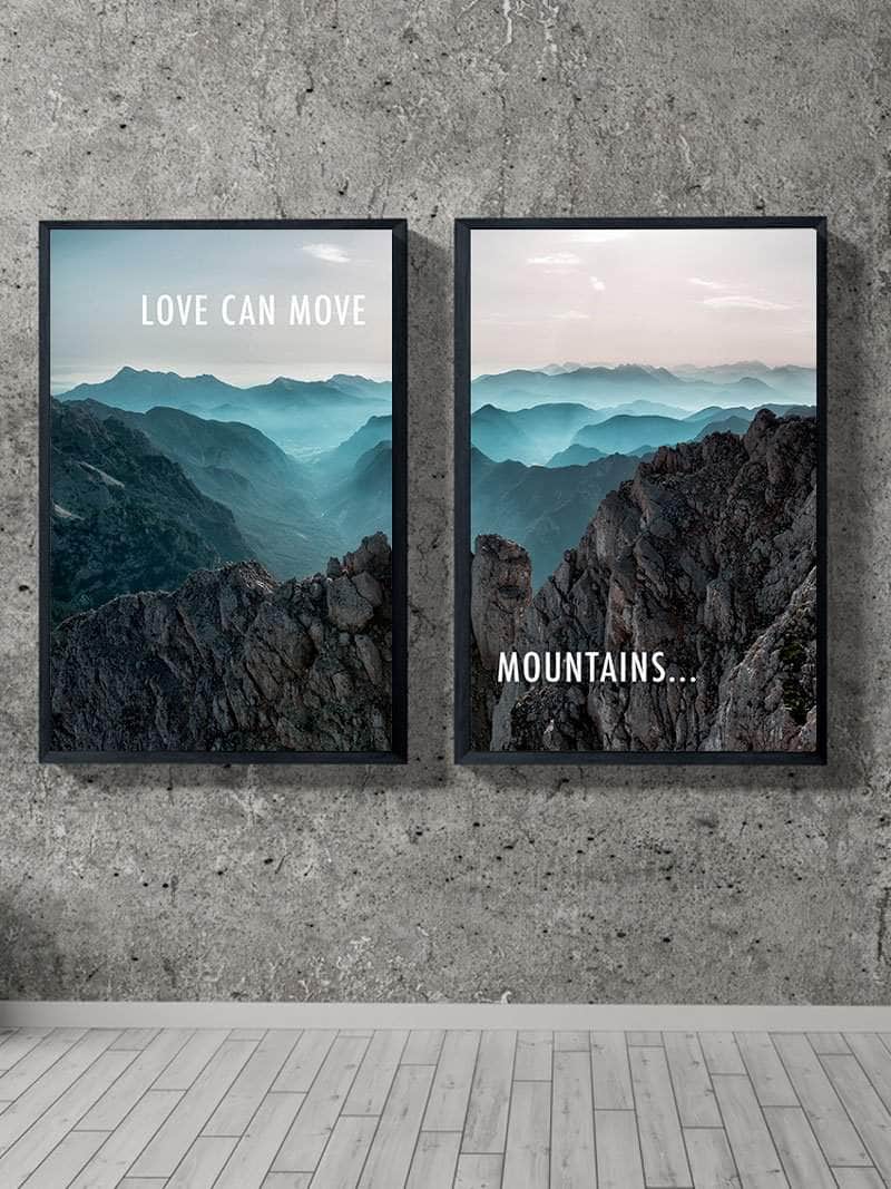 Naturplakat: Kærlighed Kan Flytte Bjerge – Panorama Design