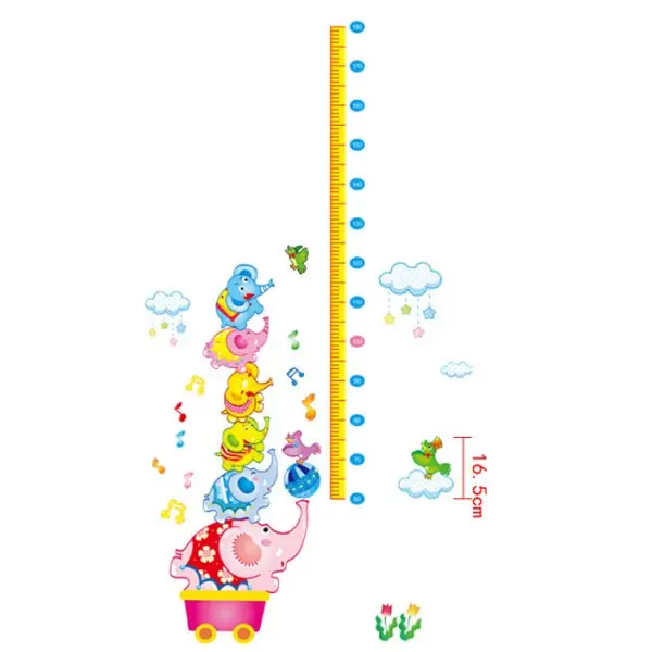 Sjov Elefant Højdemåler Wallsticker til Børneværelset!
