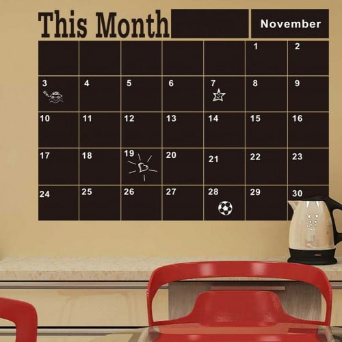 Kridt Månedskalender Wallsticker – Organiser med Stil!