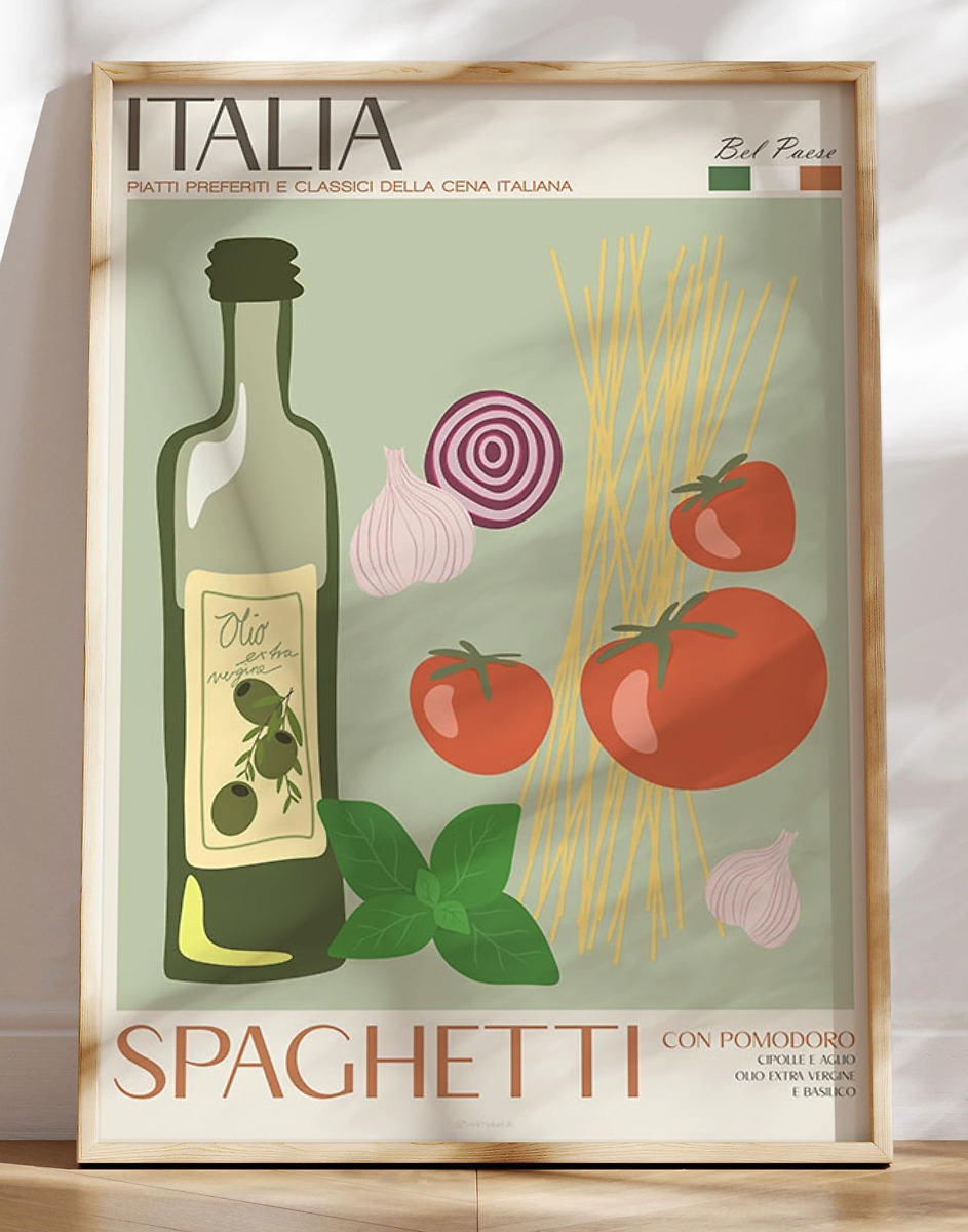 Madplakat Til Køkkenet Spaghetti Con Pomodoro